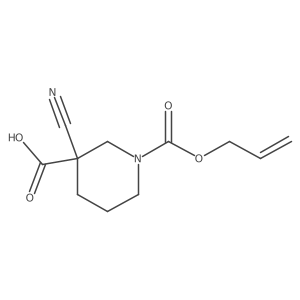 3-Cyano-1-[(prop-2-en-1-yloxy)carbonyl]piperidine-3-carboxylic acid结构式
