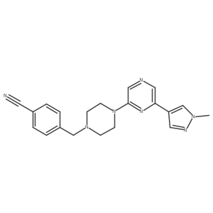 4-({4-[6-(1-methyl-1H-pyrazol-4-yl)pyrazin-2-yl]piperazin-1-yl}methyl)benzonitrile结构式