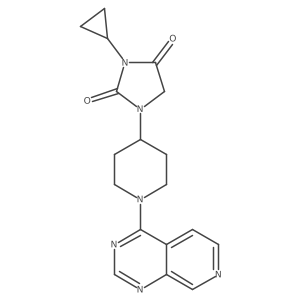 3-Cyclopropyl-1-(1-{pyrido[3,4-d]pyrimidin-4-yl}piperidin-4-yl)imidazolidine-2,4-dione结构式