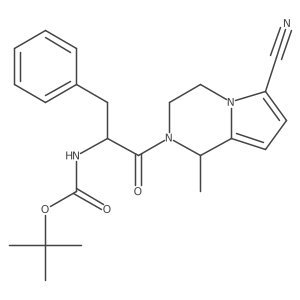 tert-butyl N-[(1S)-1-benzyl-2-(6-cyano-1-methyl-3,4-dihydro-1H-pyrrolo[1,2-a]pyrazin-2-yl)-2-oxo-ethyl]carbamate Structure