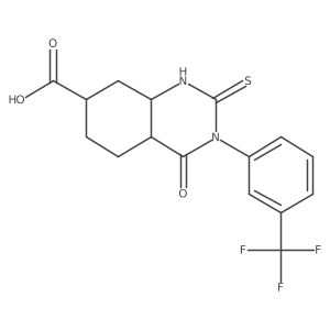 4-Oxo-2-sulfanylidene-3-[3-(trifluoromethyl)phenyl]-1,2,3,4-tetrahydroquinazoline-7-carboxylic acid Structure