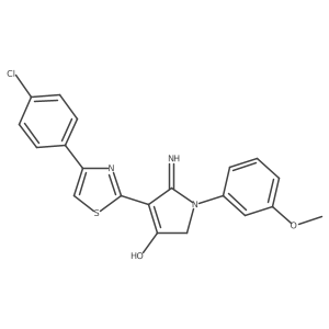 5-amino-4-[4-(4-chlorophenyl)-1,3-thiazol-2-yl]-1-(3-methoxyphenyl)-1,2-dihydro-3H-pyrrol-3-one Structure