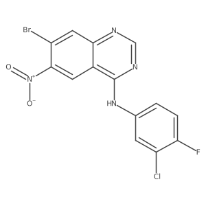 (7-Bromo-6-nitro-4-quinazolinyl)-(3-chloro-4-fluorophenyl)amine结构式