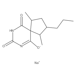 Sodium 10-hydroxy-1,4-dimethyl-8-oxo-2-propyl-7,9-diazaspiro[4.5]deca-6,9-dien-6-olate结构式
