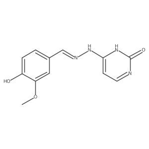 6-[(2E)-2-[(4-hydroxy-3-methoxyphenyl)methylidene]hydrazinyl]-1H-pyrimidin-2-one结构式
