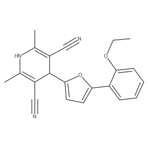 4-(5-(2-Ethoxyphenyl)-2-furyl)-2,6-dimethyl-1,4-dihydro-3,5-pyridinedicarbonitrile结构式