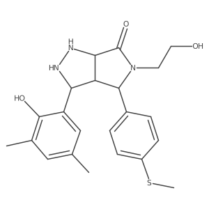 3-(2-Hydroxy-3,5-dimethylphenyl)-5-(2-hydroxyethyl)-4-(4-methylsulfanylphenyl)-1,2,3,3a,4,6a-hexahydropyrrolo[3,4-c]pyrazol-6-one结构式
