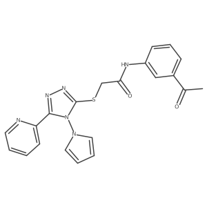 N-(3-acetylphenyl)-2-{[5-(pyridin-2-yl)-4-(1H-pyrrol-1-yl)-4H-1,2,4-triazol-3-yl]sulfanyl}acetamide结构式