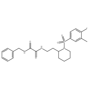 N1-benzyl-N2-(2-(1-((4-fluoro-3-methylphenyl)sulfonyl)piperidin-2-yl)ethyl)oxalamide Structure