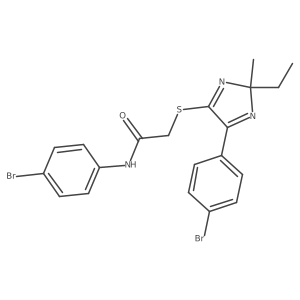 N-(4-bromophenyl)-2-{[5-(4-bromophenyl)-2-ethyl-2-methyl-2H-imidazol-4-yl]sulfanyl}acetamide结构式