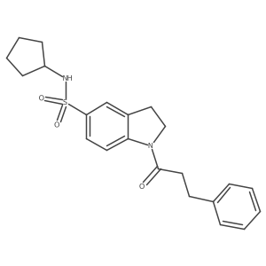 1-{5-[(Cyclopentylamino)sulfonyl]indolinyl}-3-phenylpropan-1-one Structure