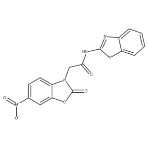 N-(1,3-benzothiazol-2-yl)-2-(6-nitro-2-oxo-2,3-dihydro-1,3-benzoxazol-3-yl)acetamide Structure