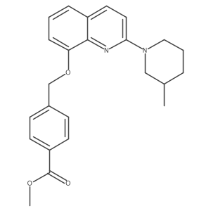 Methyl 4-(((2-(3-methylpiperidin-1-yl)quinolin-8-yl)oxy)methyl)benzoate结构式