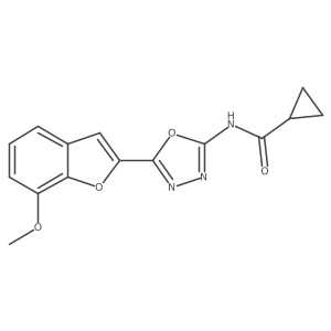 N-(5-(7-methoxybenzofuran-2-yl)-1,3,4-oxadiazol-2-yl)cyclopropanecarboxamide结构式