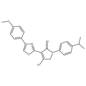 5-amino-1-(4-isopropylphenyl)-4-[4-(4-methoxyphenyl)-1,3-thiazol-2-yl]-1,2-dihydro-3H-pyrrol-3-one Structure