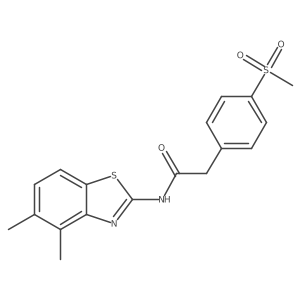 N-(4,5-dimethylbenzo[d]thiazol-2-yl)-2-(4-(methylsulfonyl)phenyl)acetamide结构式