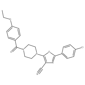 2-(4-Chlorophenyl)-5-(4-(4-ethoxybenzoyl)piperazin-1-yl)oxazole-4-carbonitrile结构式