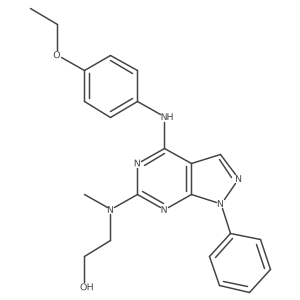 2-((4-((4-ethoxyphenyl)amino)-1-phenyl-1H-pyrazolo[3,4-d]pyrimidin-6-yl)(methyl)amino)ethanol结构式