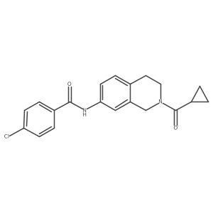 4-chloro-N-(2-(cyclopropanecarbonyl)-1,2,3,4-tetrahydroisoquinolin-7-yl)benzamide Structure