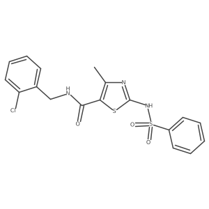 5-Thiazolecarboxamide, N-[(2-chlorophenyl)methyl]-4-methyl-2-[(phenylsulfonyl)amino]-结构式
