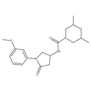N-[1-(3-methoxyphenyl)-5-oxopyrrolidin-3-yl]-2,6-dimethylmorpholine-4-carboxamide Structure