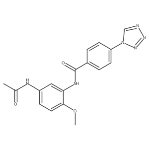 N-[5-(acetylamino)-2-methoxyphenyl]-4-(1H-tetrazol-1-yl)benzamide结构式
