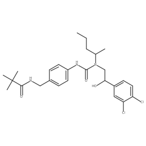 N-[[4-[[[[(2S)-2-(3,4-Dichlorophenyl)-2-hydroxyethyl](1-methylbutyl)amino]carbonyl]amino]phenyl]methyl]-2,2-dimethylpropanamide Structure