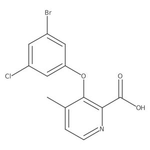 3-(3-Bromo-5-chlorophenoxy)-4-methylpyridine-2-carboxylic acid结构式