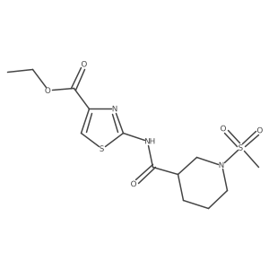 Ethyl 2-(1-(methylsulfonyl)piperidine-3-carboxamido)thiazole-4-carboxylate Structure