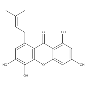 1,3,5,6-Tetrahydroxy-8-prenyl xanthone结构式