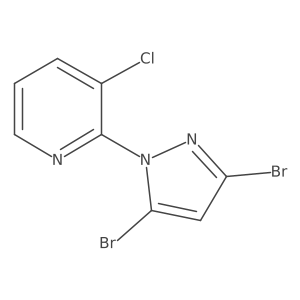 3-Chloro-2-(3,5-dibromopyrazol-1-yl)pyridine结构式