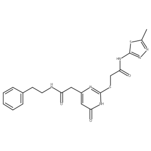 N-(5-methyl-1,3,4-thiadiazol-2-yl)-2-((6-oxo-4-(2-oxo-2-(phenethylamino)ethyl)-1,6-dihydropyrimidin-2-yl)thio)acetamide结构式