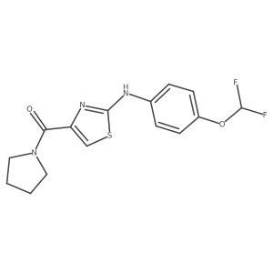 (2-((4-(Difluoromethoxy)phenyl)amino)thiazol-4-yl)(pyrrolidin-1-yl)methanone结构式
