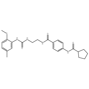 4-(cyclopentanecarboxamido)-N-(2-(3-(2-methoxy-5-methylphenyl)ureido)ethyl)benzamide结构式