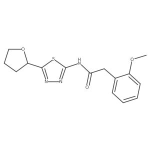 2-(2-methoxyphenyl)-N-[(2Z)-5-(tetrahydrofuran-2-yl)-1,3,4-thiadiazol-2(3H)-ylidene]acetamide结构式