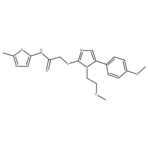 2-((1-(2-methoxyethyl)-5-(4-methoxyphenyl)-1H-imidazol-2-yl)thio)-N-(5-methyl-1,3,4-thiadiazol-2-yl)acetamide Structure