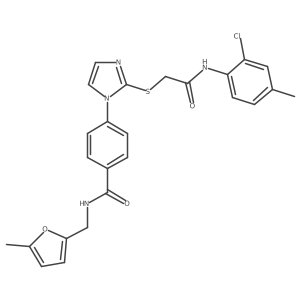 4-(2-((2-((2-chloro-4-methylphenyl)amino)-2-oxoethyl)thio)-1H-imidazol-1-yl)-N-((5-methylfuran-2-yl)methyl)benzamide Structure