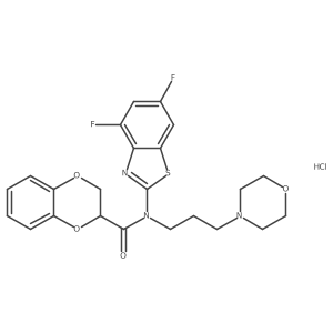 N-(4,6-difluorobenzo[d]thiazol-2-yl)-N-(3-morpholinopropyl)-2,3-dihydrobenzo[b][1,4]dioxine-2-carboxamide hydrochloride结构式