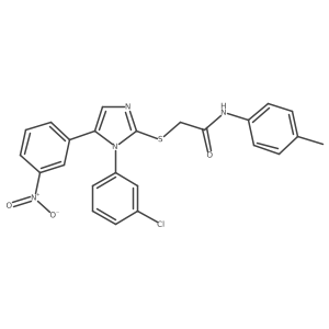 2-((1-(3-chlorophenyl)-5-(3-nitrophenyl)-1H-imidazol-2-yl)thio)-N-(p-tolyl)acetamide结构式