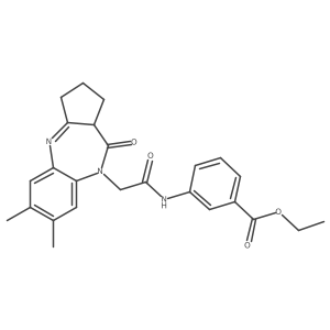 Ethyl 3-(2-{12,13-dimethyl-8-oxo-2,9-diazatricyclo[8.4.0.0^{3,7}]tetradeca-1(10),2,11,13-tetraen-9-yl}acetamido)benzoate结构式