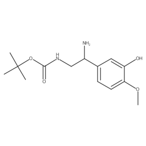 tert-butyl N-[2-amino-2-(3-hydroxy-4-methoxyphenyl)ethyl]carbamate结构式