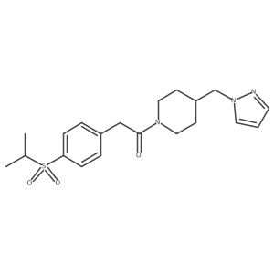 1-(4-((1H-pyrazol-1-yl)methyl)piperidin-1-yl)-2-(4-(isopropylsulfonyl)phenyl)ethanone Structure