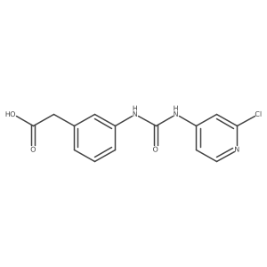 Benzeneacetic acid, 3-[[[(2-chloro-4-pyridinyl)amino]carbonyl]amino]-结构式