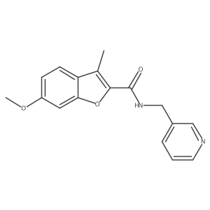6-methoxy-3-methyl-N-(pyridin-3-ylmethyl)benzofuran-2-carboxamide Structure