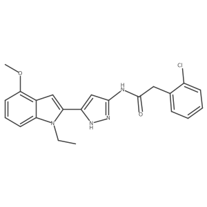 Benzeneacetamide, 2-chloro-N-[5-(1-ethyl-4-methoxy-1H-indol-2-yl)-1H-pyrazol-3-yl]-结构式