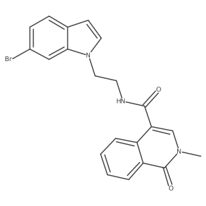 N-[2-(6-bromo-1H-indol-1-yl)ethyl]-2-methyl-1-oxo-1,2-dihydroisoquinoline-4-carboxamide结构式