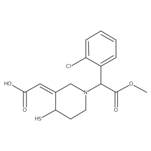 (Z)-2-((S)-1-((S)-1-(2-Chlorophenyl)-2-methoxy-2-oxoethyl)-4-mercaptopiperidin-3-ylidene)acetic acid结构式