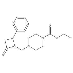 Ethyl 4-[(2-oxo-4-phenylazetidin-1-yl)methyl]piperazine-1-carboxylate结构式