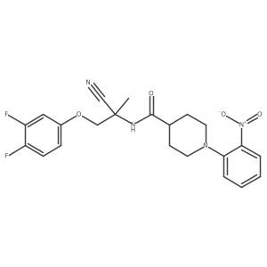 N-[1-cyano-2-(3,4-difluorophenoxy)-1-methylethyl]-1-(2-nitrophenyl)piperidine-4-carboxamide结构式