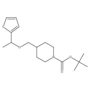 tert-Butyl 4-((1-(thiophen-2-yl)ethoxy)methyl)piperidine-1-carboxylate Structure